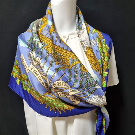 hermes envol blue silk scarf|Hermes silk scarf.